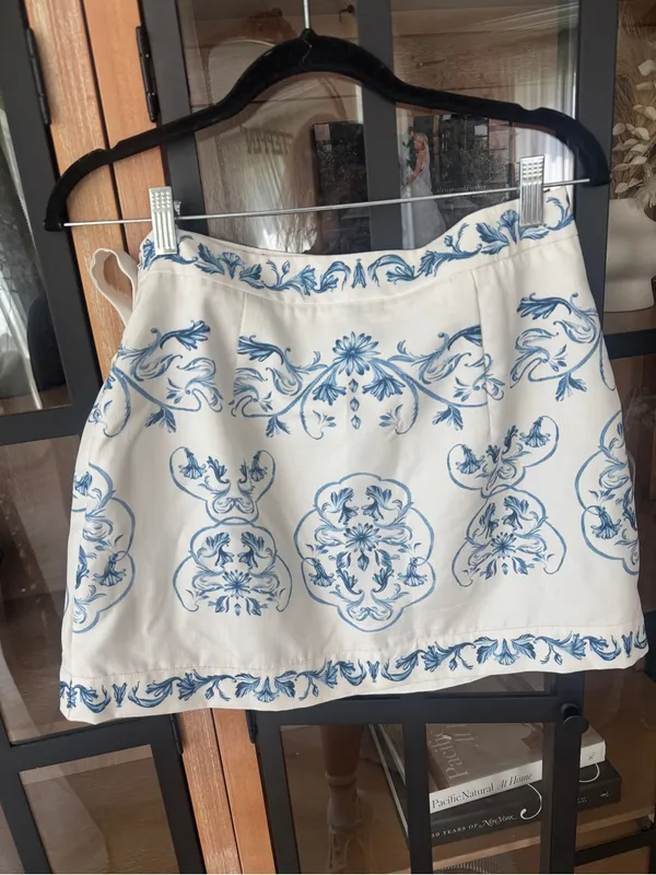 NWOT Commense wrap skirt floral bandana print tie waist mini bow luna ribbons - Image 5