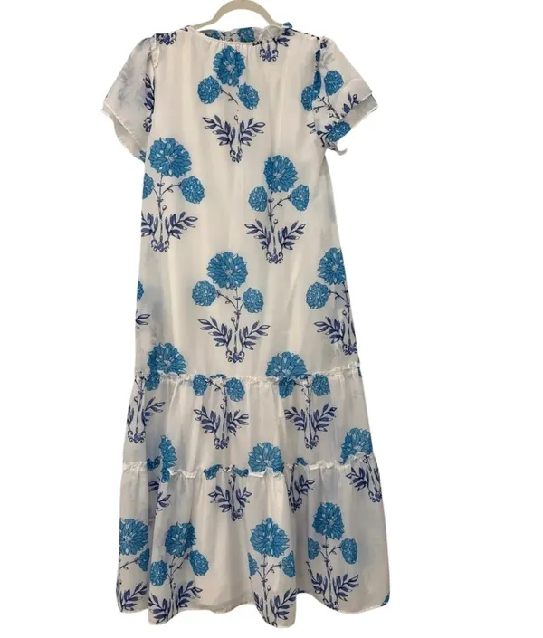 J. Marie Stella Jo Ruffle Strap Floral Midi Dress Large - Image 3