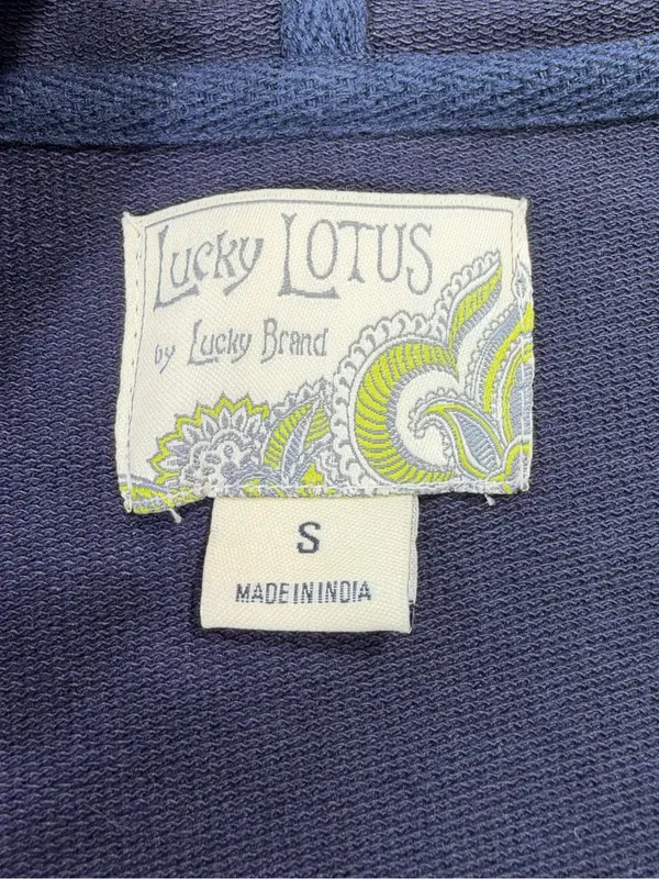 Lucky Brand Lucky Lotus Navy Embroidered Hooded Longline Jacket - Image 9