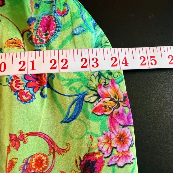 Sakkas Fits a Large‎ Floral Paisley High-Low Shirt Dress Green Boho OS1650 - Image 9