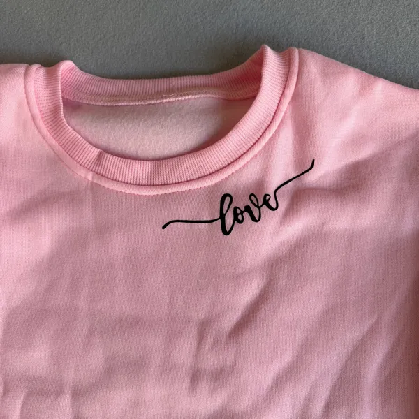 Women's Pink Heart and Love Theme Crewneck Sweatshirt Size XL #260615 - Image 2