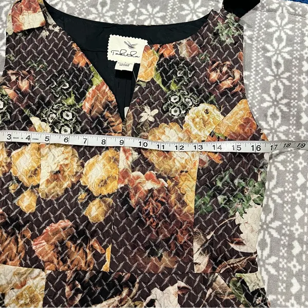 Anthropologie Tabitha Tema Quilted Floral Dress Pockets Size 6‎ Moody Florals - Image 15
