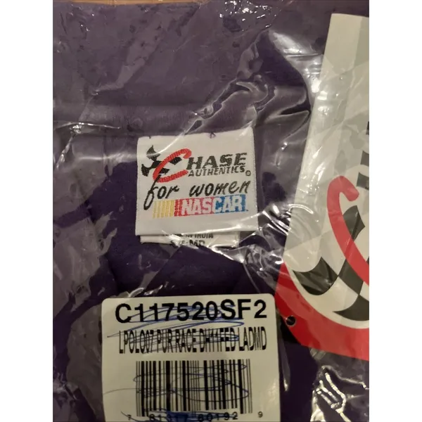 Vtg Chase Authentics Nascar Women's Polo Shirt "Fedex Racing" Size M Purple - Image 3
