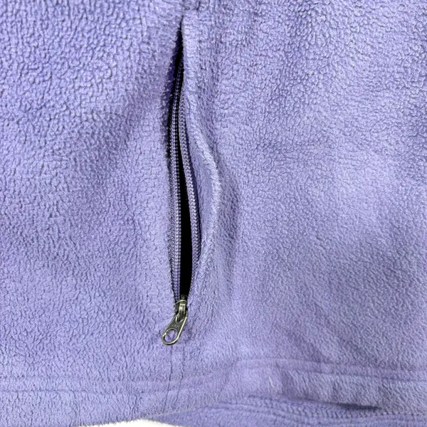 LL Bean Women Purple /Lilac FleeceJacket cinch at waist pockets mock neck Large - Image 6