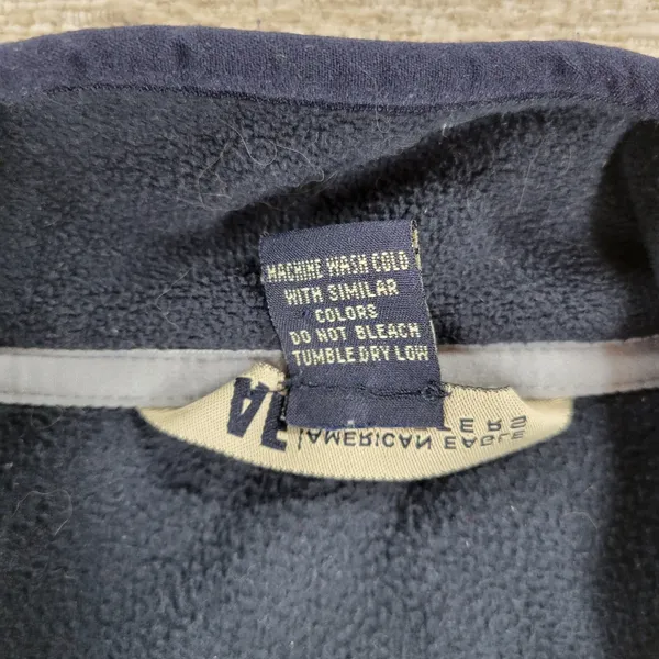 American Eagle Performance Fleece Vest Medium Navy Blue Rear Full Zip Pocket - Image 7