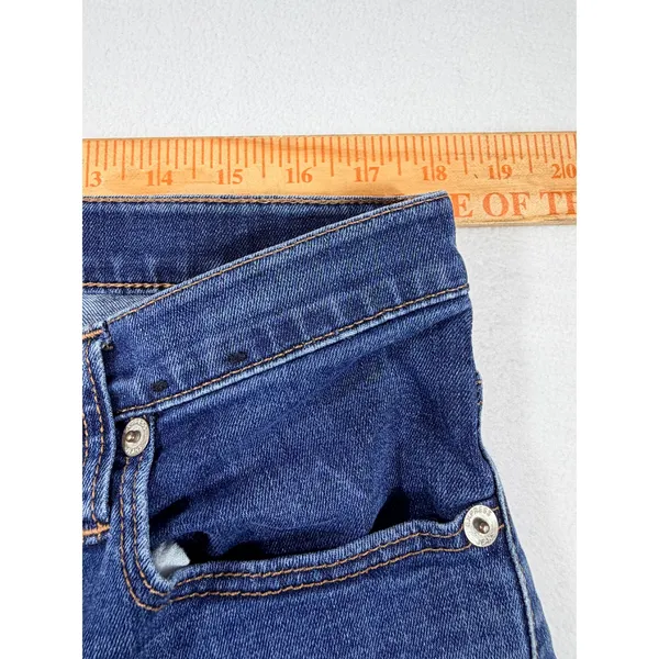 Express Jeans Girlfriend Jeans Women 14 Blue Distressed Mid Rise Denim Ankle - Image 6