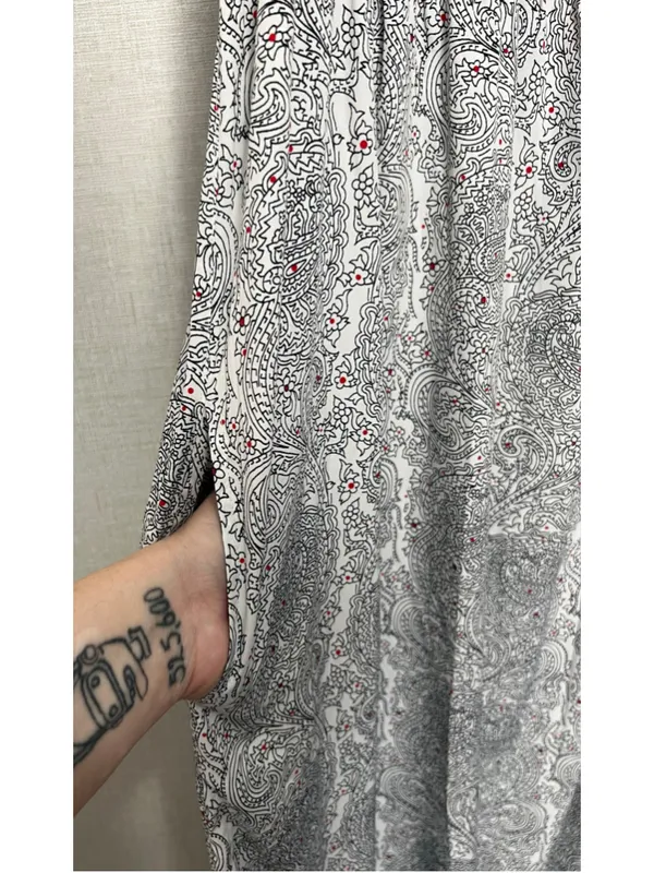 World Market Paisley Floral Boho Tiered Maxi Sleeveless Dress With Ruffled Hem - Image 7