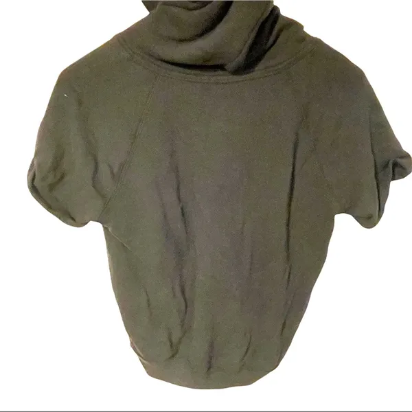Abercrombie & Fitch Small Black Spellout Hooded Short‎ Sleeve Sweatshirt - Image 4