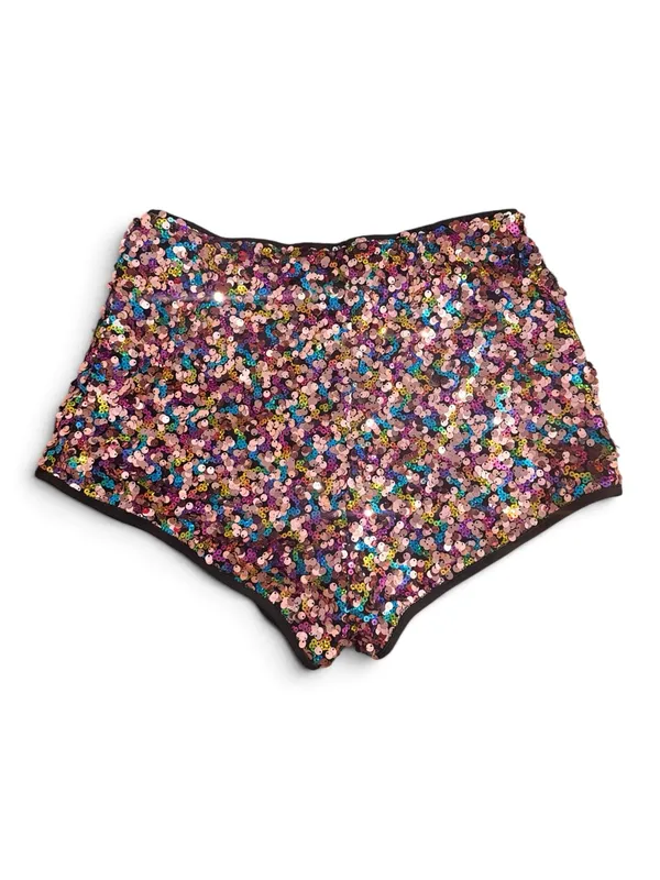 SHEIN Multicolor Sequin High-Rise Bike Shorts - Image 2