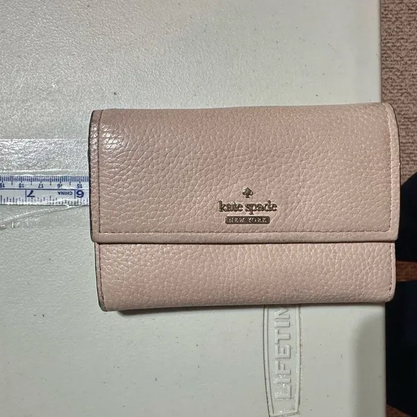 Kate Spade Blush Pink Neutral Leather‎ Tri-Fold Wallet - Image 13