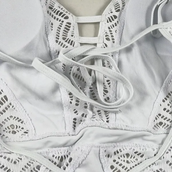 MD White Crochet Floral Swimsuit - Image 5