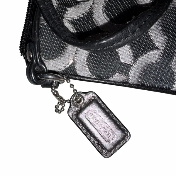 Coach Signature Gray & Black Op Art Wristlet Wallet - Image 3