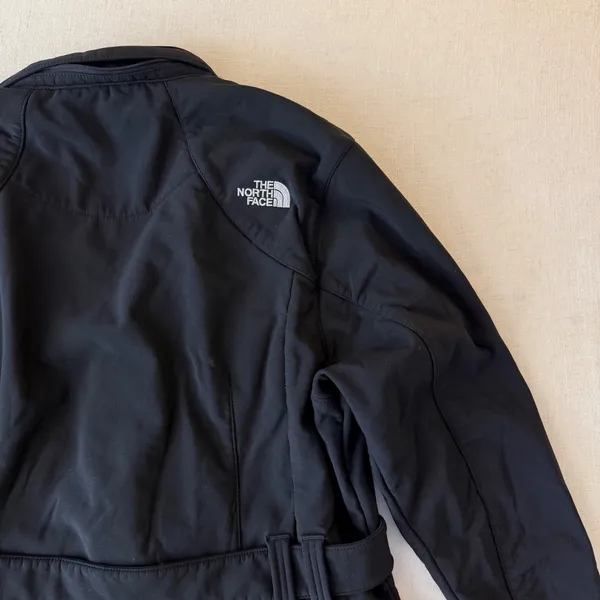 The North Face Apex Belted Softshell Trench Coat Jacket Womens Large Black - Image 7