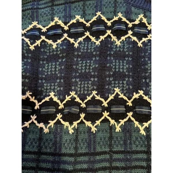 Christopher & Banks Hand Embroidered Cardigan‎ Sweater Holiday Vintage Festive M - Image 4