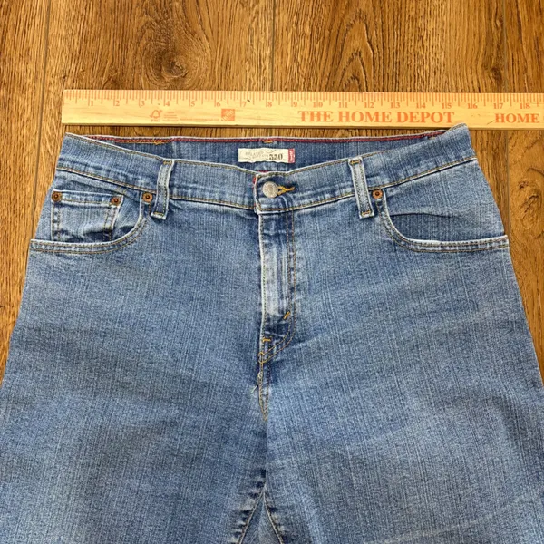 Levis 550 Relaxed Boot Cut Jeans Womens 12‎ M Blue Denim Stretch VTG y2k western - Image 5