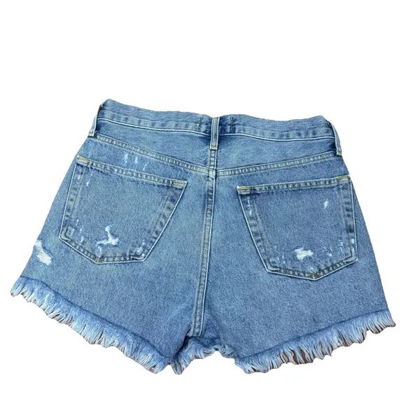 Agolde Parker Denim Shorts Size 25 Blue Distressed Frayed Cutoff High Rise - Image 3