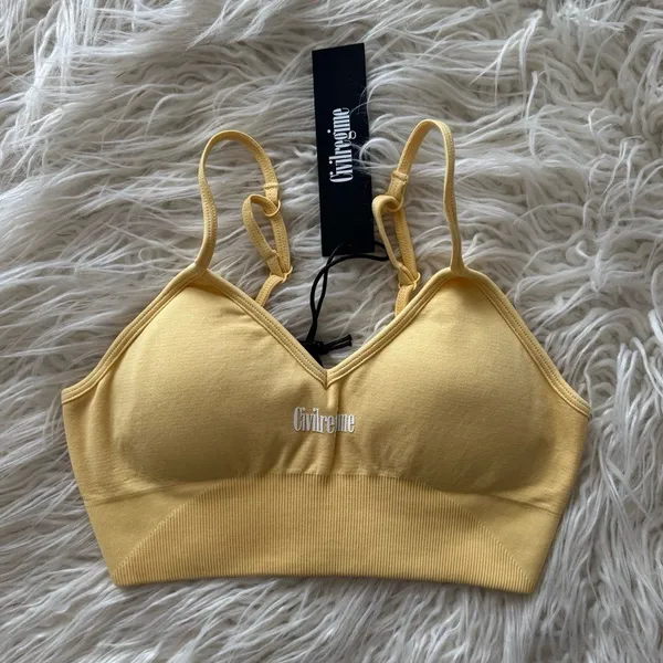 Civil Regime Pastel Yellow Kelly Seamless Bra Size Small - Image 2