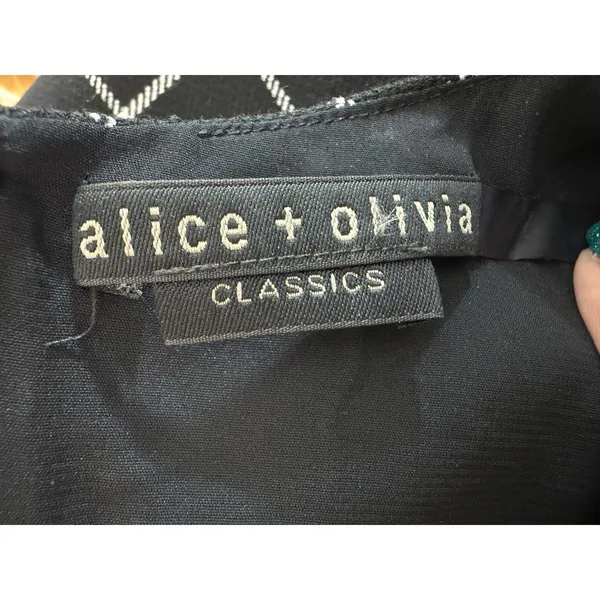 Alice + Olivia Ellis Windowpane Check Black Plaid Sheath Mini Dress Size 4 - Image 7