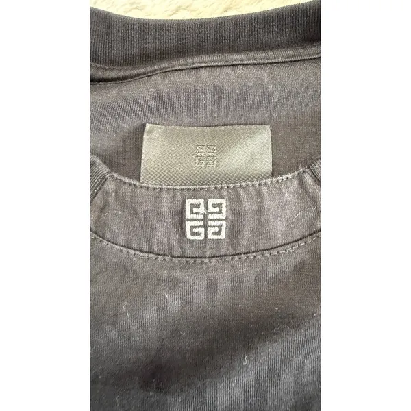 Givenchy Black Cotton 4G Logo Embroidered Neck T-Shirt BA70033YM3 Womens Small - Image 3