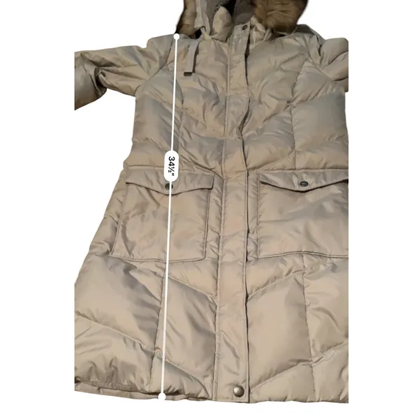 Eddie Bauer Lodge Cascadian Down Parka Womens Small Gray Fur Trim Hood‎ Coat - Image 11