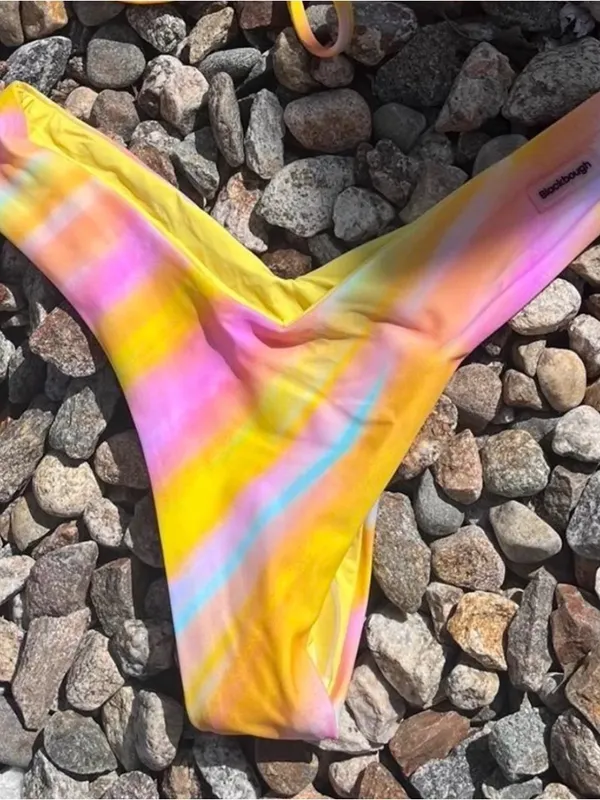 Blackbough Yellow Pink Blue Tie-Dye Bikini Set - Image 3