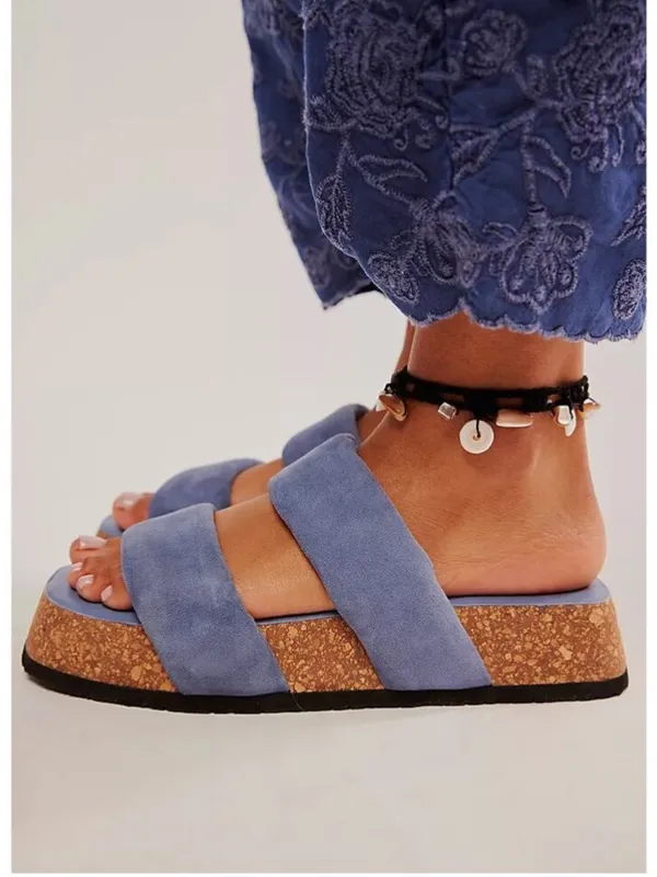 $99 Free People Fairmount Flared Sandals in seascape 10 - Image 3