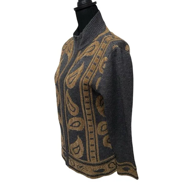 Pendleton Sweater Womens Small‎ Gray Cardigan Full Zip Wool Acrylic Jacket VTG - Image 4