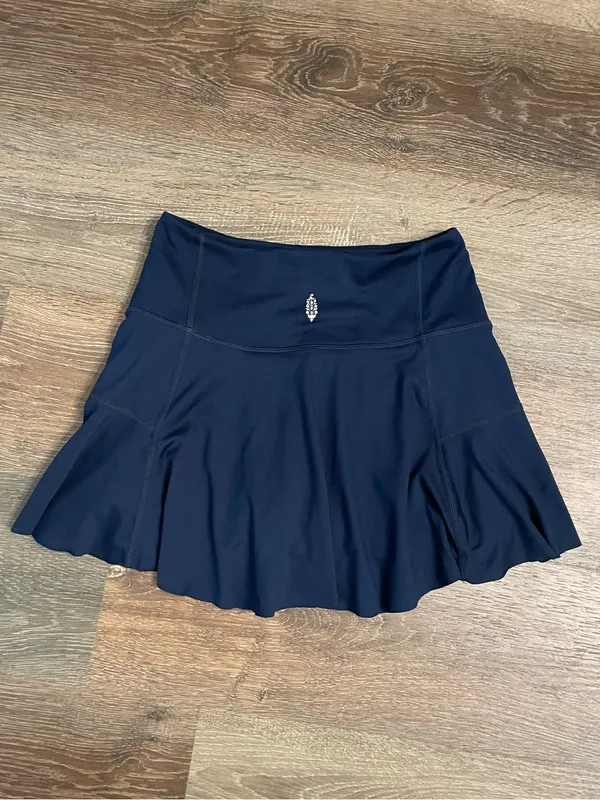 Free People Navy Circle Skirt pleated athletic skort Small - Image 2
