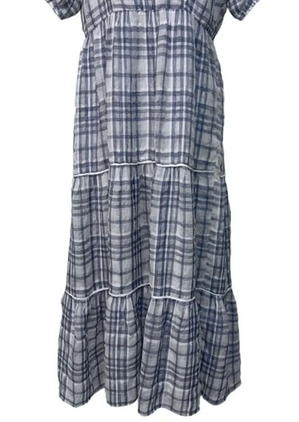 Madewell Puff-Sleeve Faux-Wrap Tiered Maxi Dress size‎ 6 - Image 6
