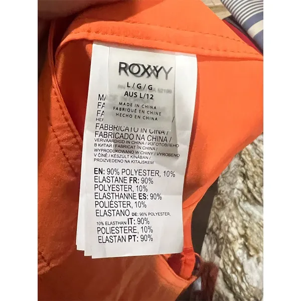 Roxy Womens Boardshorts Size L Orange Longline Lace-Up Surf Beach - Image 8