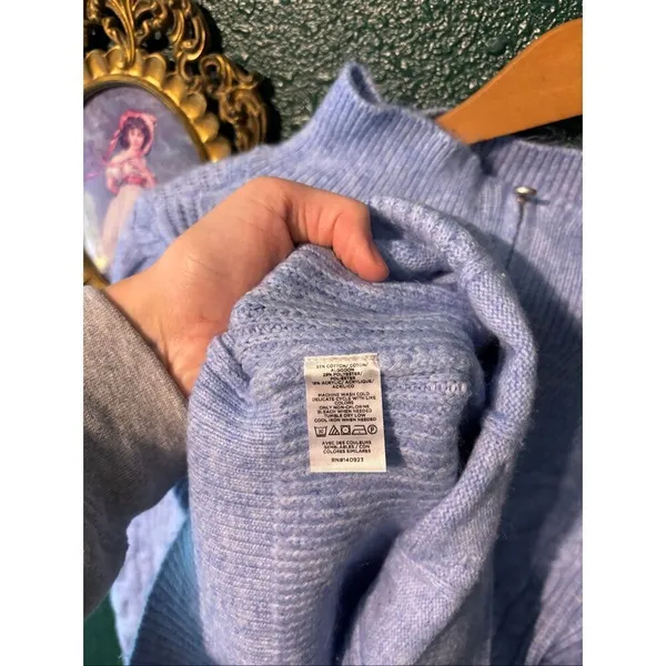 LOFT BLUE QUARTER ZIP PULLOVER SZ SMALL NWT - Image 3