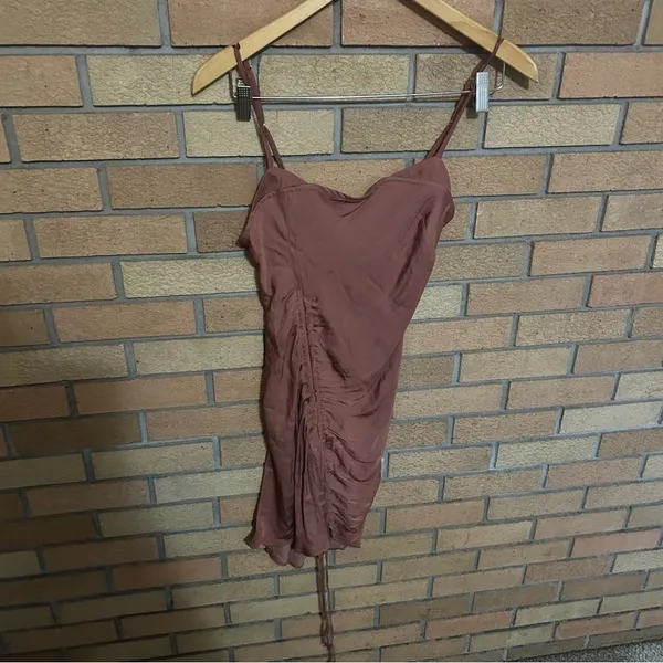 NWT Intimately Free People Be My Mini Slip Dress Ruched Wind Blush Size XS - Image 2