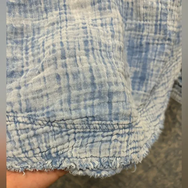Free People Anguilla Washed Pullover Blue Top Size XS - Image 6