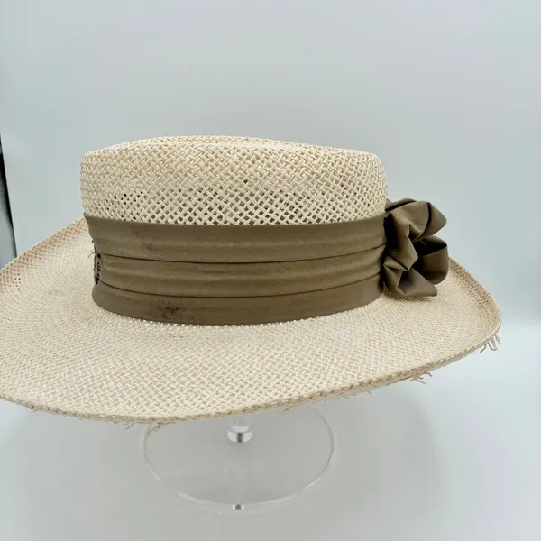 Pelican Hill‎ Golf Club Straw Hat Ribbon Flower Accent Resort Style - Image 10