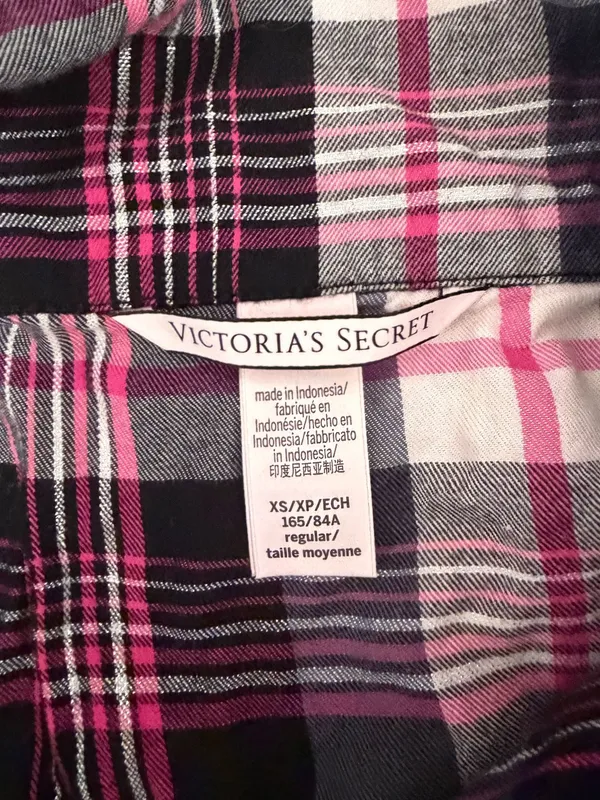 Victoria's Secret Black and pink plaid pajama set - Image 3