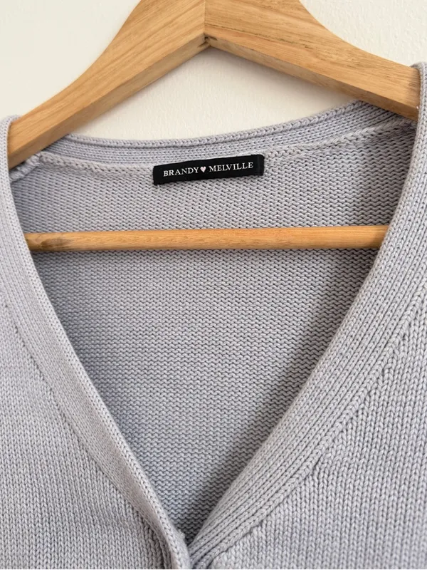 BRANDY MELVILLE Knit Cardigan Sweater Button Front Small Cropped - Image 3