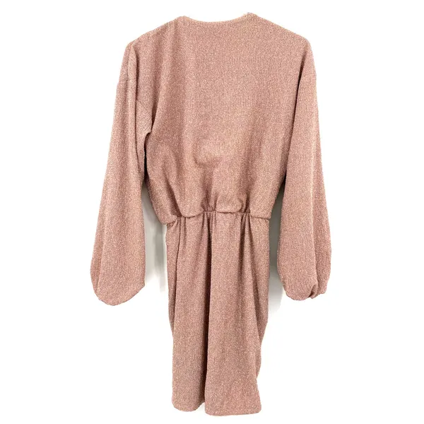 Baltic Born Size Small‎ Long Sleeve Faux Wrap Style Dress Knee Length Pink - Image 3