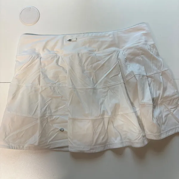 Lululemon Pace Rival Skirt Tall Womens 10 White Pleated Tennis Skort Activewear - Image 3