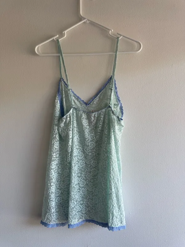 Victoria's Secret Teal Lace Slip with Blue Trim - Image 2