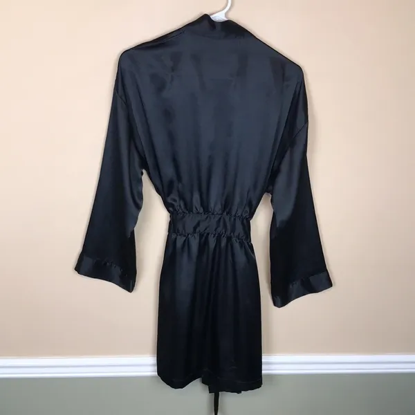 Victoria’s Secret Women’s Silky Black Intimate Kimono Sleep Lounge Robe One Size - Image 6