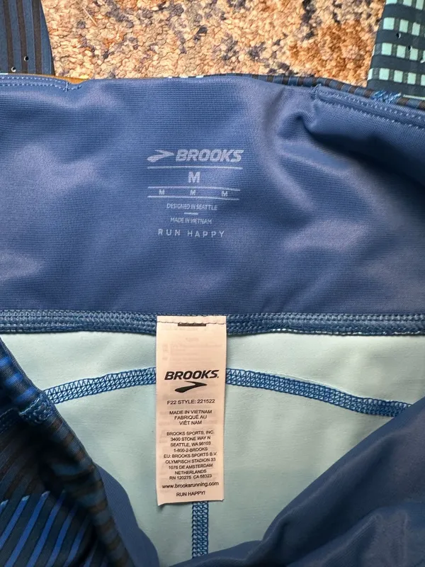 Brooks Method 3/4 Tight Leggings Motion Print Women's Medium Blue Athletic - Image 2
