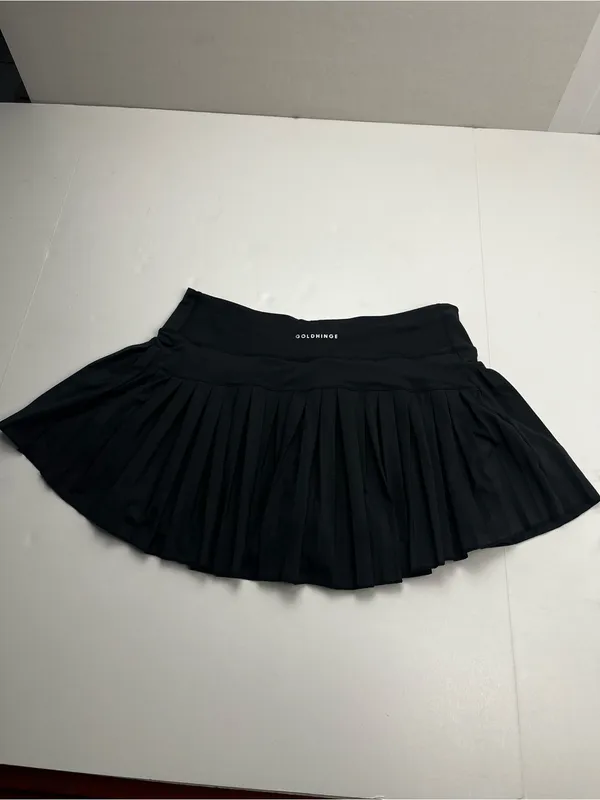 Goldhinge Black Pleated Tennis Skirt Skort Athletic Athleisure Womens Large - Image 5