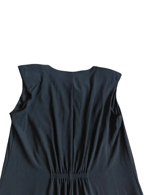 Komarov Black Ruched Cowl Neck Shift Dress Sleeveless Cocktail Medium Women's - Image 7