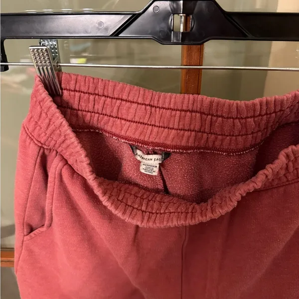 American Eagle Red Cotton Varsity High-waisted Loungewear Sweatpants Shorts XS - Image 3
