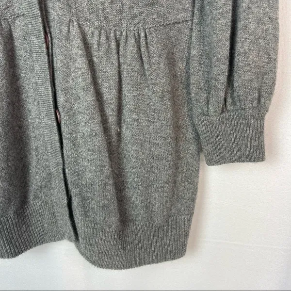 Aqua Y2K Gray Knit‎ Babydoll Button Down Cardigan Sweater XS - Image 4