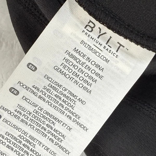 BYLT Premium Basics Lounge Pants Drawstring Pockets Split‎ Hem Black Size M Size M - Image 9
