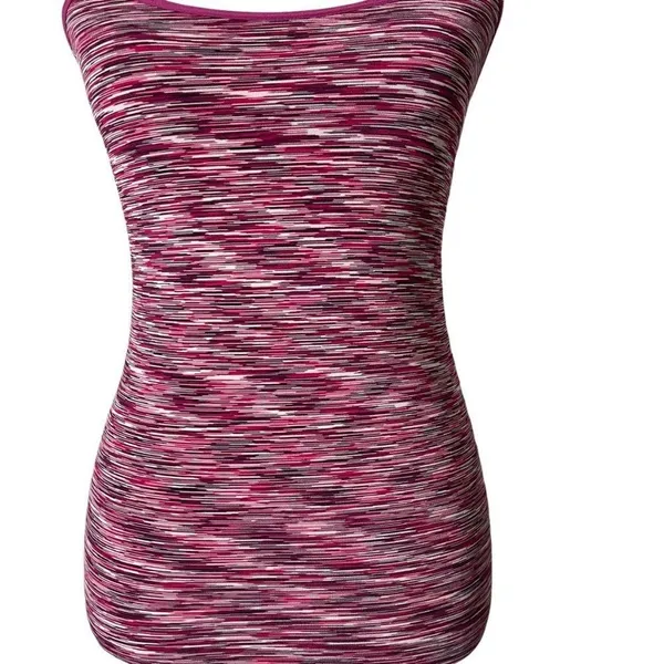 Tart Pink Purple space Dye athletic Cami Tank Top Women's M Stretch Layering Workout - Image 6