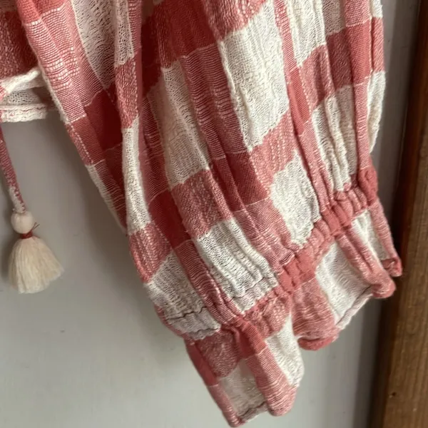 Free People Honey Grove Plaid Top Pink - Image 13