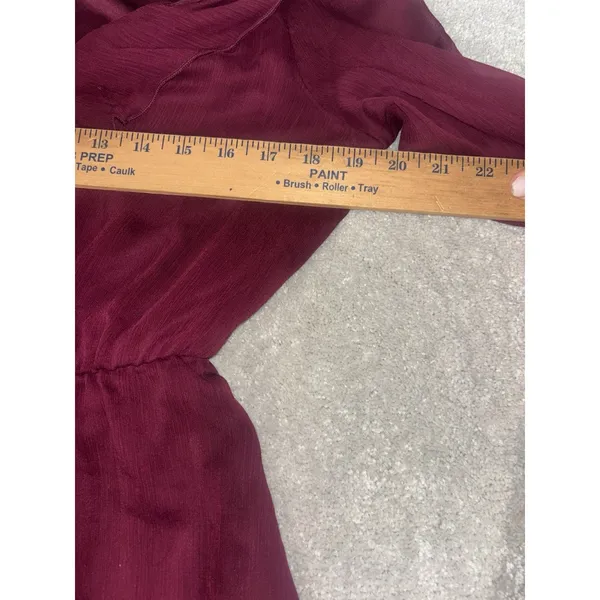 autres filles dress ruffle burgundy EUC medium lined Faux Wrap Midi - Image 9
