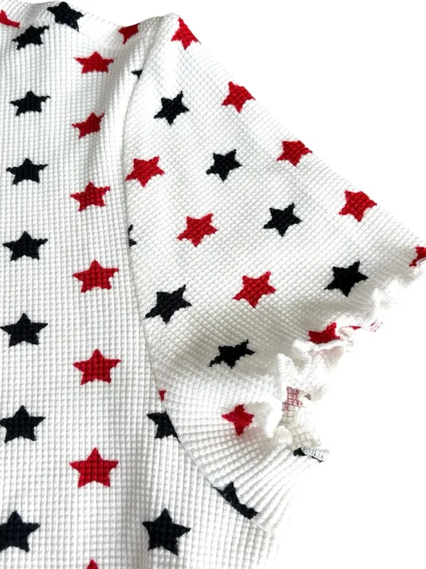 Like New BEACH RIOT Bay Thermal Sleep Set Americana Star Pattern Size Small - Image 7